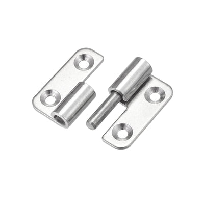 Harfington Uxcell Lift Off Hinge, 1.5" 304 Stainless Steel Left Detachable Small Slip Joint Flag Hinges 6pcs