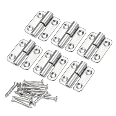 Harfington Uxcell Lift Off Hinge, 1.5" 304 Stainless Steel Left Detachable Small Slip Joint Flag Hinges 6pcs