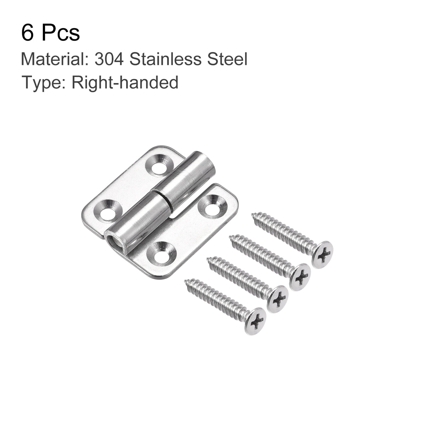 uxcell Uxcell Lift Off Hinge, 1.5" 304 Stainless Steel Right Detachable Small Slip Joint Flag Hinges 6pcs