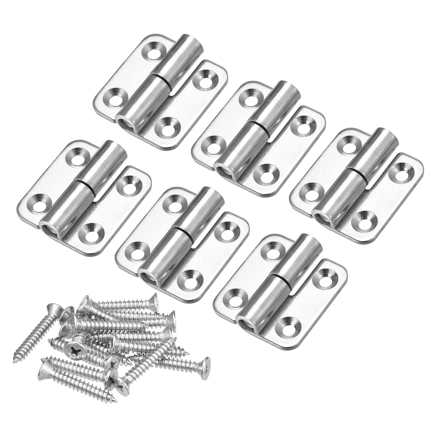 uxcell Uxcell Lift Off Hinge, 1.5" 304 Stainless Steel Right Detachable Small Slip Joint Flag Hinges 6pcs