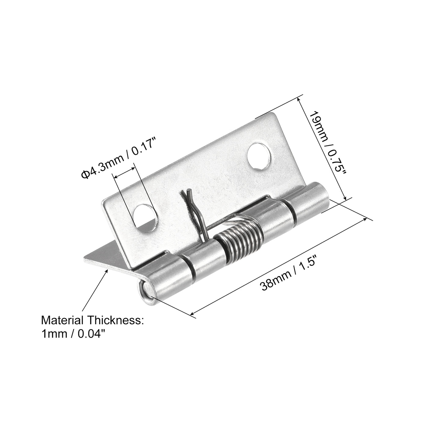 Harfington Spring Loaded Hinges Stainless Steel Self Closing Hinge for Cabinet