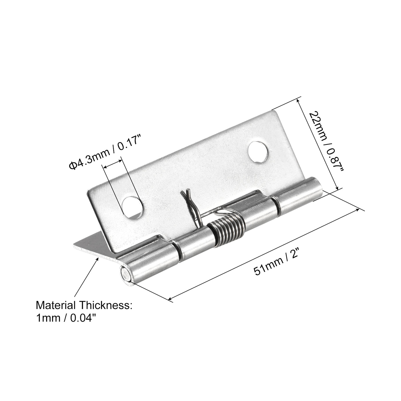 Harfington Spring Loaded Hinges Stainless Steel Self Closing Hinge for Cabinet