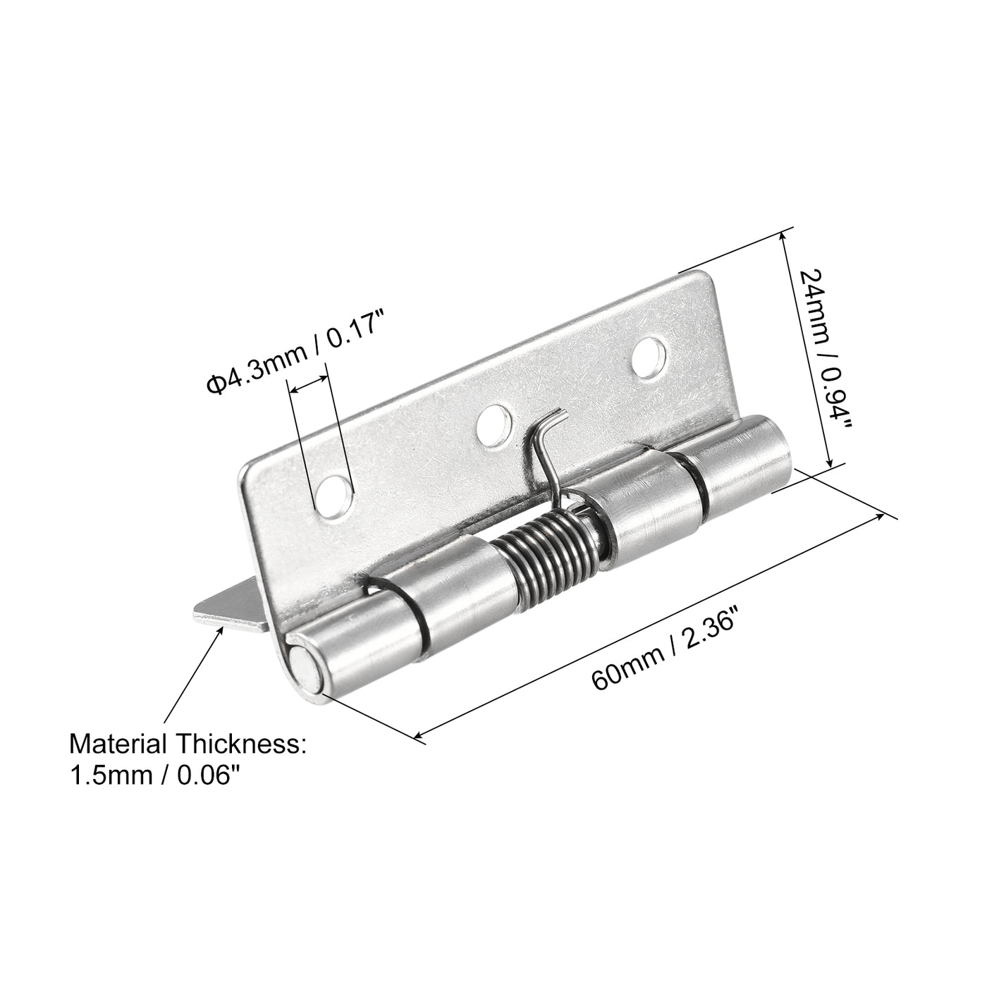 uxcell Uxcell Federbelastete Scharniere 2.5" 304 Edelstahl Selbstschließend Scharnier für Cabinet