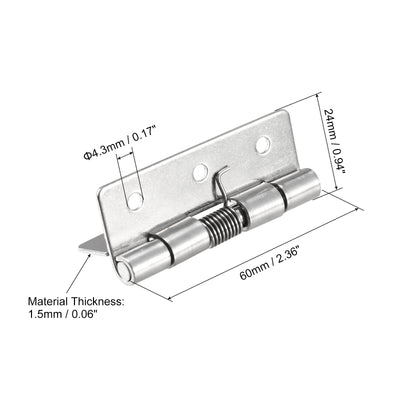 Harfington Uxcell Federbelastete Scharniere 2.5" 304 Edelstahl Selbstschließend Scharnier für Cabinet