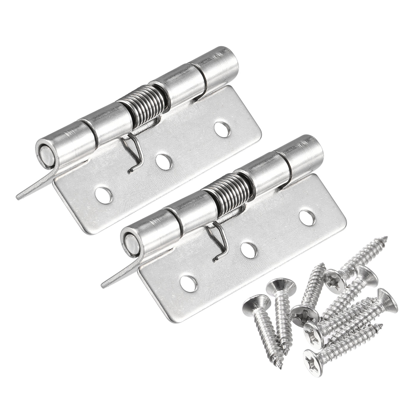 uxcell Uxcell Spring Loaded Hinges, 2.5" 304 Stainless Steel Self Closing Hinge for Cabinet 2pcs