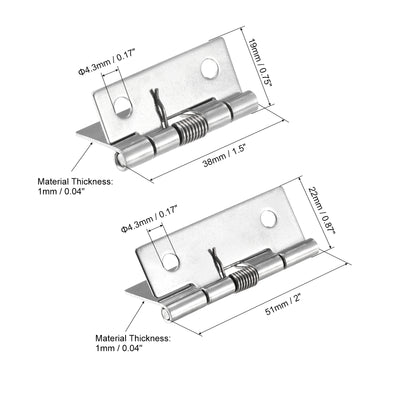 Harfington Uxcell 1Set Federbelastete Scharnier 1.5" 2" 304 Edelstahl Selbstschließend für Schrank