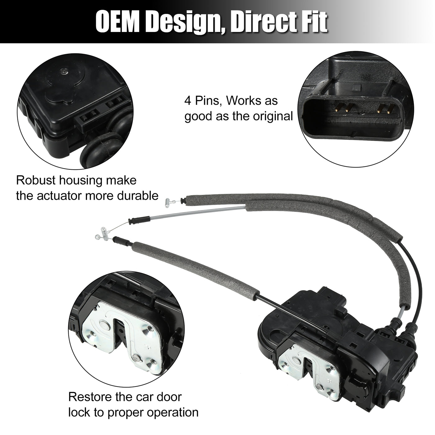 X AUTOHAUX 81420-3S000 Rear Right Side Door Lock Latch Actuator Assembly for Hyundai Sonata Hybrid Sedan 2011 2012 2013 2014 2015 2.0L 2.4L L4 Engine 814203S000