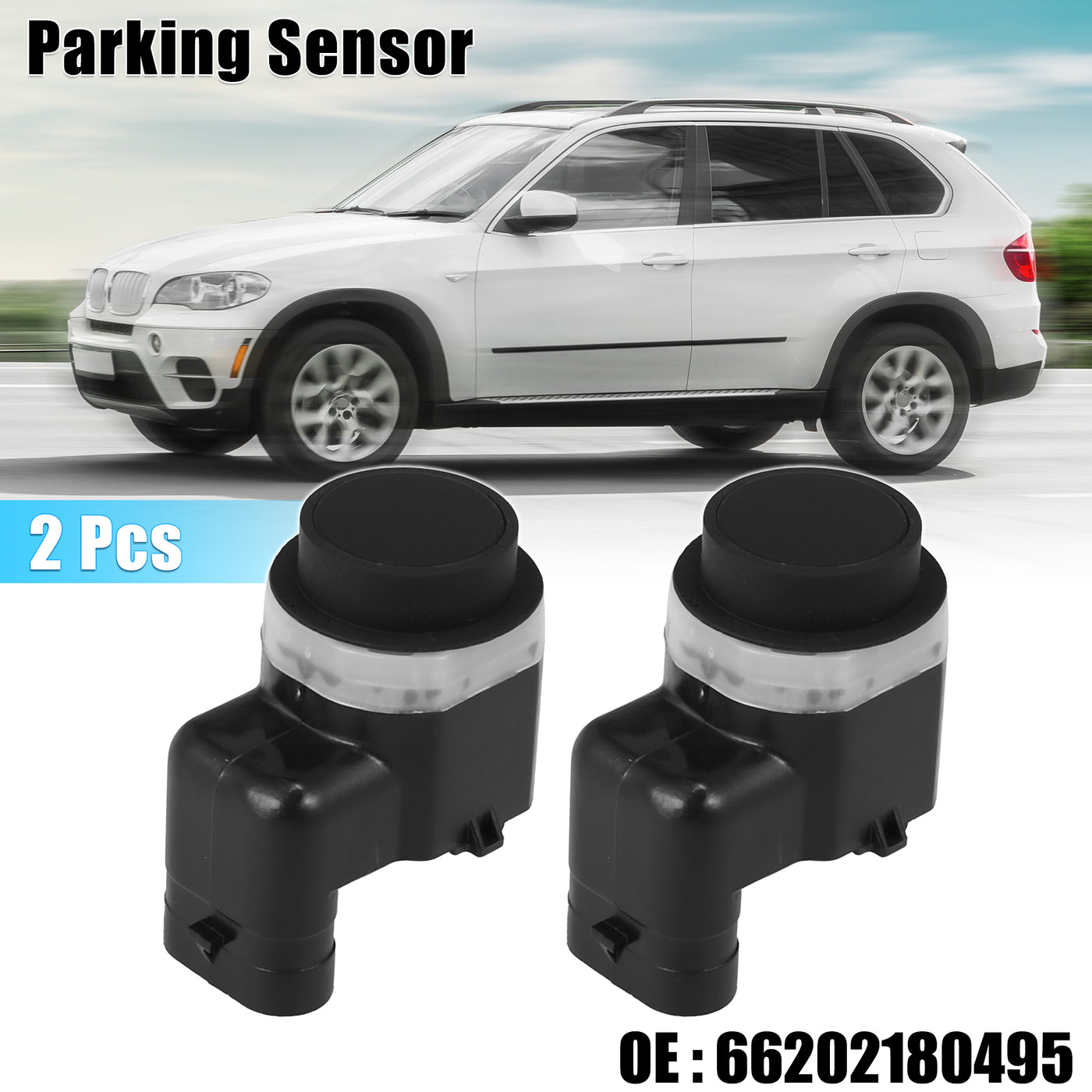 X AUTOHAUX 2 Pcs Car Bumper PDC Reverse Parking Assist Sensor for BMW x Series E53 E70 E71 E83 X3 2006 2007 2008 2009 2010 2011 66202180495