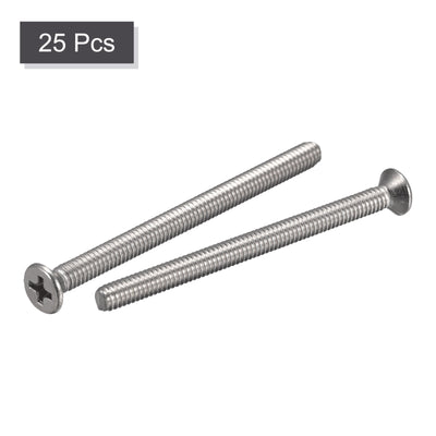 Harfington Uxcell 8#-32x2-1/4" Flat Head Machine Screws Phillips 304 Stainless Steel Bolts 25pcs