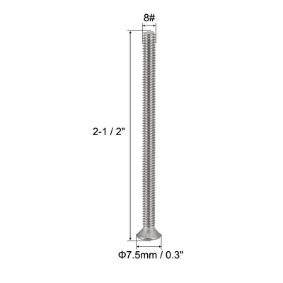 Harfington Uxcell 8#-32x2-1/2" Flat Head Machine Screws Phillips 304 Stainless Steel Bolts 25pcs
