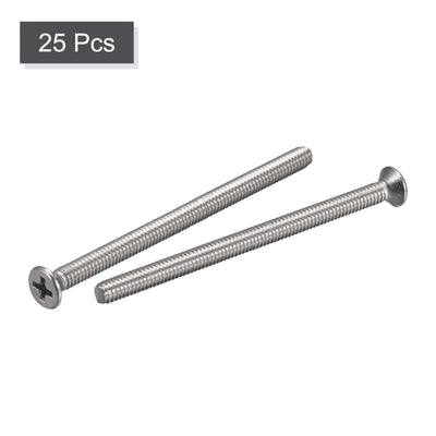 Harfington Uxcell 8#-32x2-1/2" Flat Head Machine Screws Phillips 304 Stainless Steel Bolts 25pcs