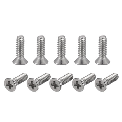 Harfington Uxcell 4#-40x3/8" Flat Head Machine Screws Phillips 304 Stainless Steel Bolts 200pcs