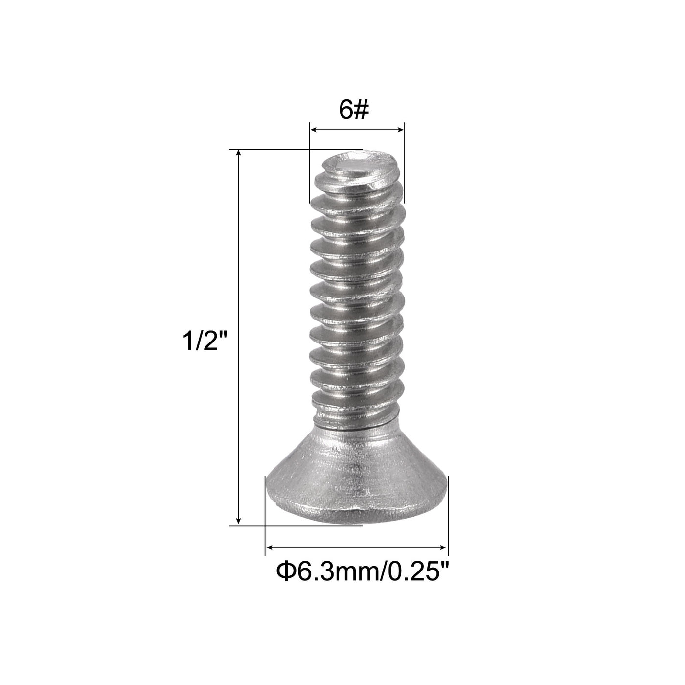 uxcell Uxcell 6#-32x1/2" Flat Head Machine Screws Phillips 304 Stainless Steel Bolts 200pcs