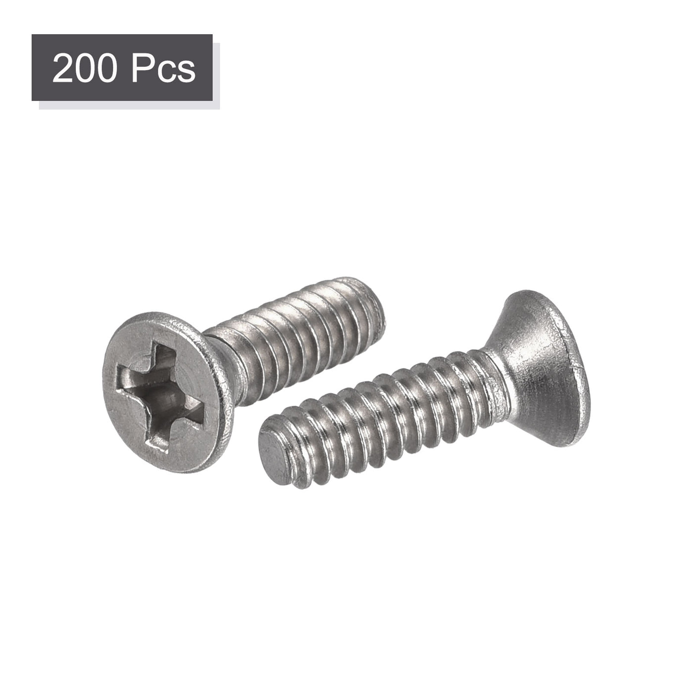 uxcell Uxcell 6#-32x1/2" Flat Head Machine Screws Phillips 304 Stainless Steel Bolts 200pcs