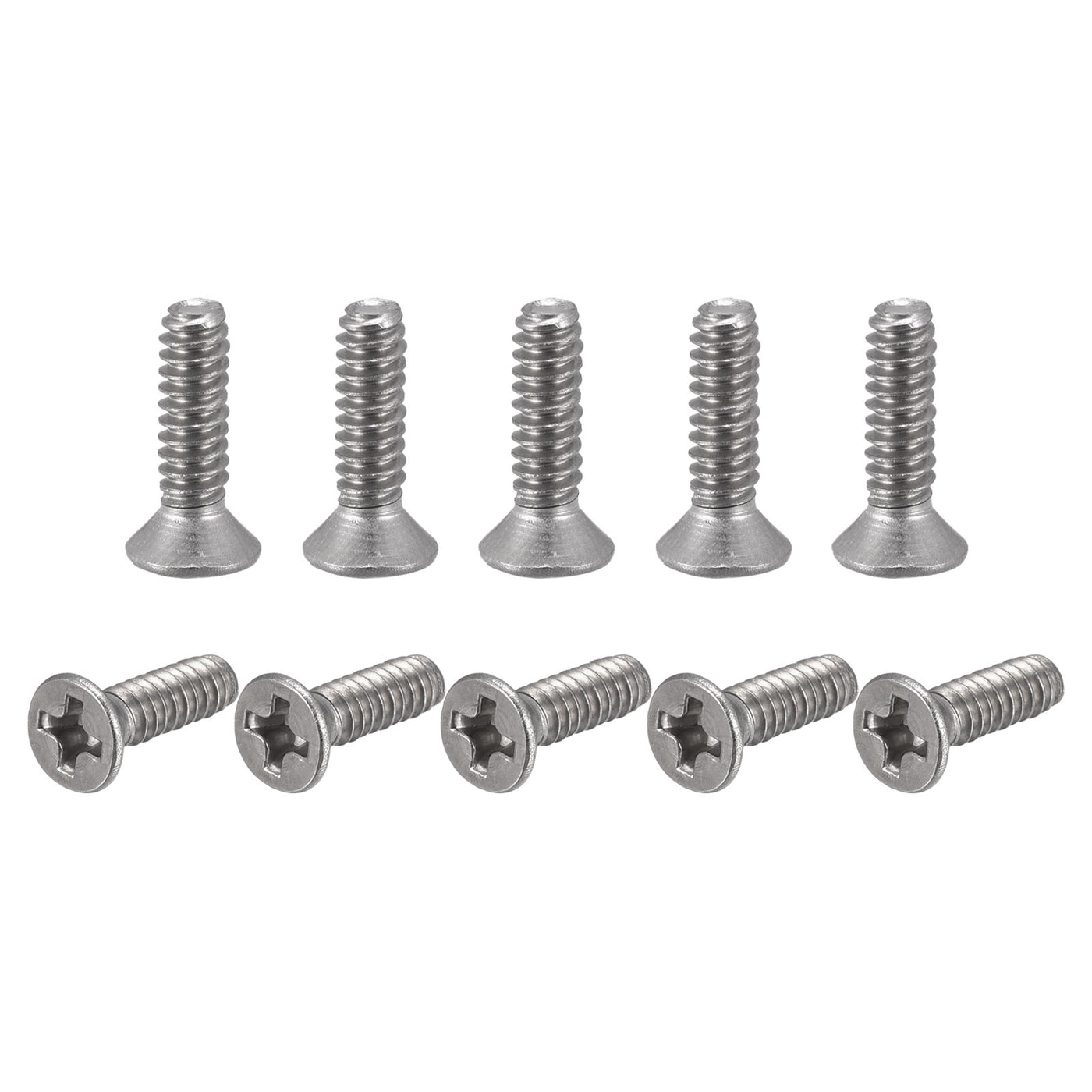 uxcell Uxcell 6#-32x1/2" Flat Head Machine Screws Phillips 304 Stainless Steel Bolts 200pcs