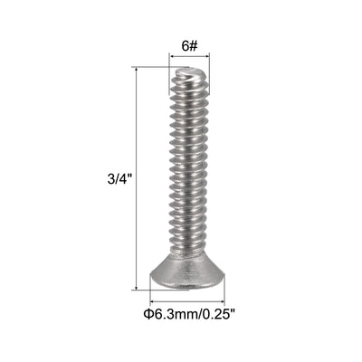 Harfington Uxcell 6#-32x3/4" Flat Head Machine Screws Phillips 304 Stainless Steel Bolts 200pcs