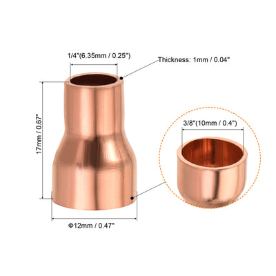 Harfington 3 Stück Kupfer Reduziermuffe Fitting mit Schweißende für HLK-Kälteadapter 1/4 x 3/8 Zoll ID