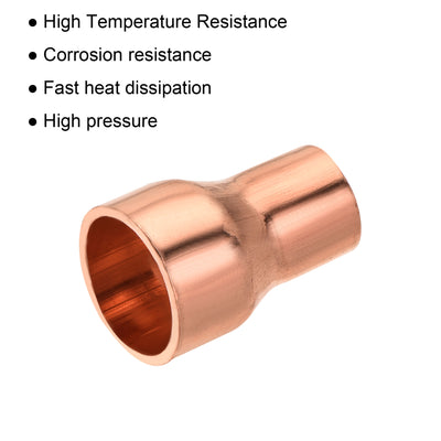 Harfington 3 Stück Kupfer Reduziermuffe Fitting mit Schweißende für HLK-Kälteadapter 1/4 x 3/8 Zoll ID