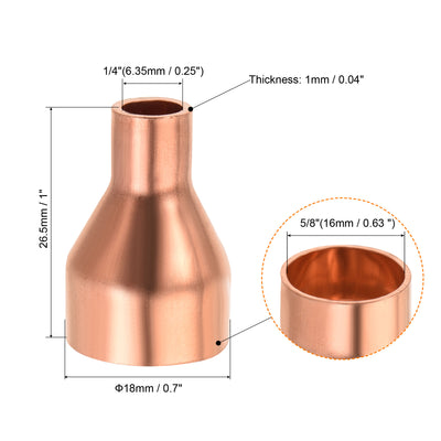 Harfington 3 Stück Kupfer Reduziermuffe Fitting mit Schweißende für HLK-Kälteadapter 1/4 x 5/8 Zoll ID