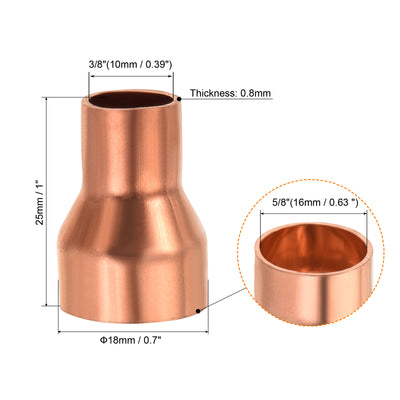 Harfington 3 Stück Kupfer Reduziermuffe Fitting mit Schweißende für HLK-Kälteadapter 3/8 x 5/8 Zoll ID