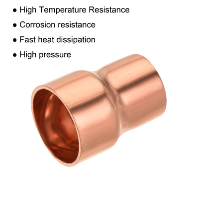 Harfington Kupfer Reduziermuffe Fitting mit Schweißende für HLK-Kälteadapter 1/2 x 5/8 Zoll ID