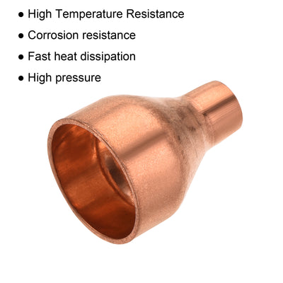 Harfington 3 Stück Kupfer Reduziermuffe Fitting mit Schweißende für HLK-Kälteadapter 1/4 x 3/4 Zoll ID