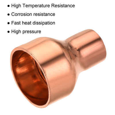Harfington Kupfer Reduziermuffe Fitting mit Schweißende für HLK-Kälteadapter 1/2 x 1 Zoll ID