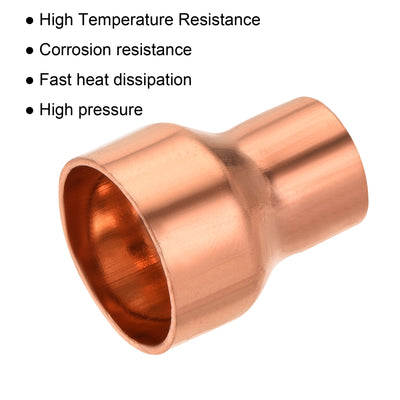 Harfington 3 Stück Kupfer Reduziermuffe Fitting mit Schweißende für HLK-Kälteadapter 5/8 x 1 Zoll ID