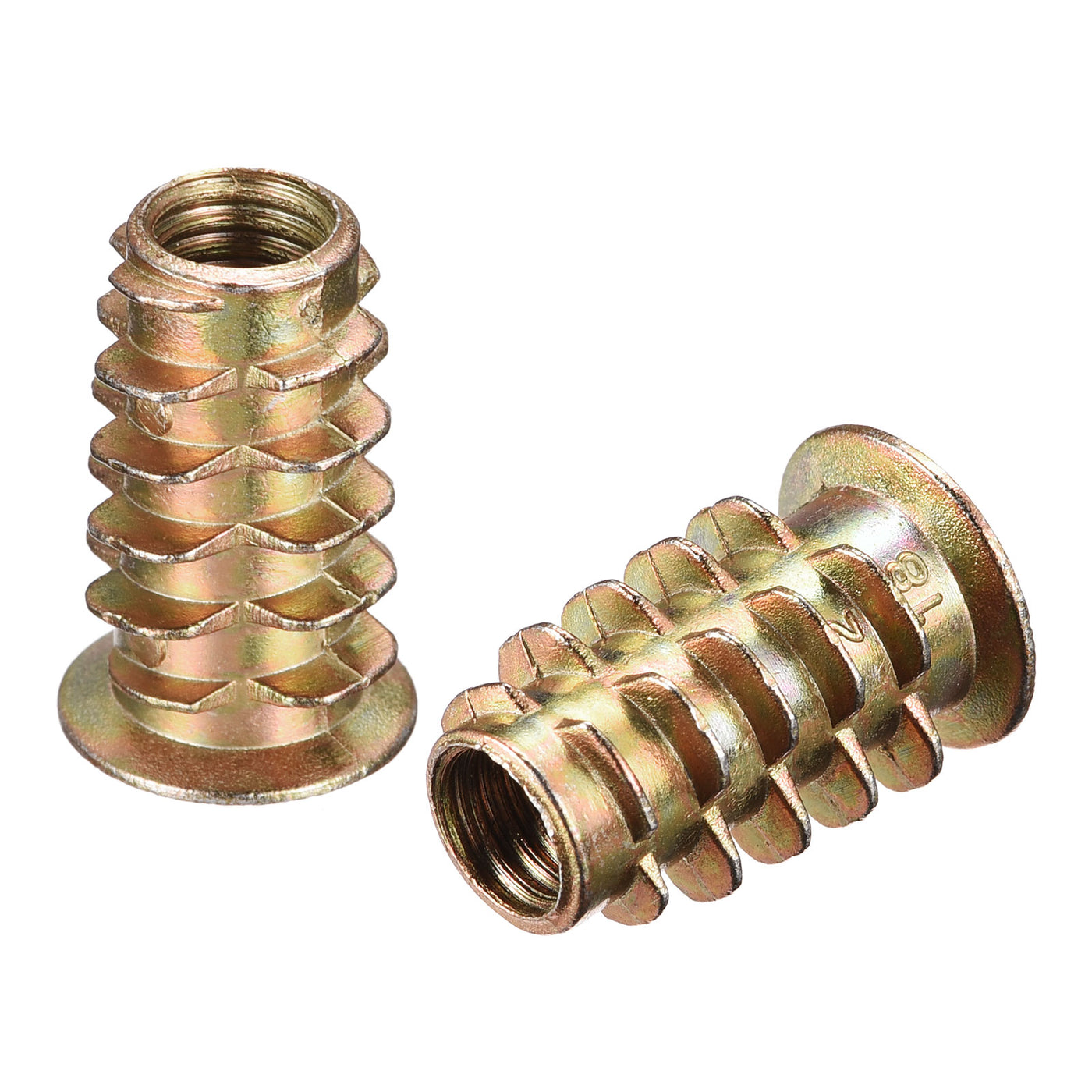 uxcell Uxcell M6x18mm Furniture Screw-in Nut Zinc Alloy Threaded Insert Nuts for Wood 32pcs