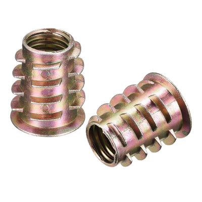 uxcell Uxcell M10x20mm Furniture Screw-in Nut Zinc Alloy Threaded Insert Nuts for Wood 12pcs