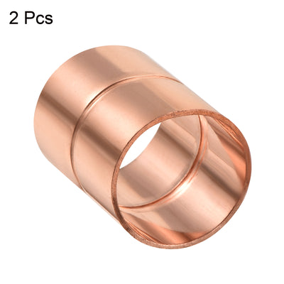 Harfington Straight Copper Coupling Fittings, 3/4 Inch ID Welding Joint for HVAC Air Conditioner, Pack of 2