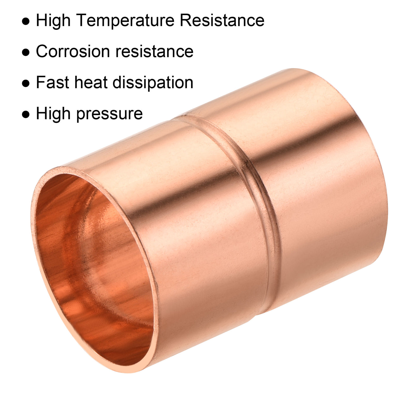 Harfington Straight Copper Coupling Fittings, 3/4 Inch ID Welding Joint for HVAC Air Conditioner, Pack of 2