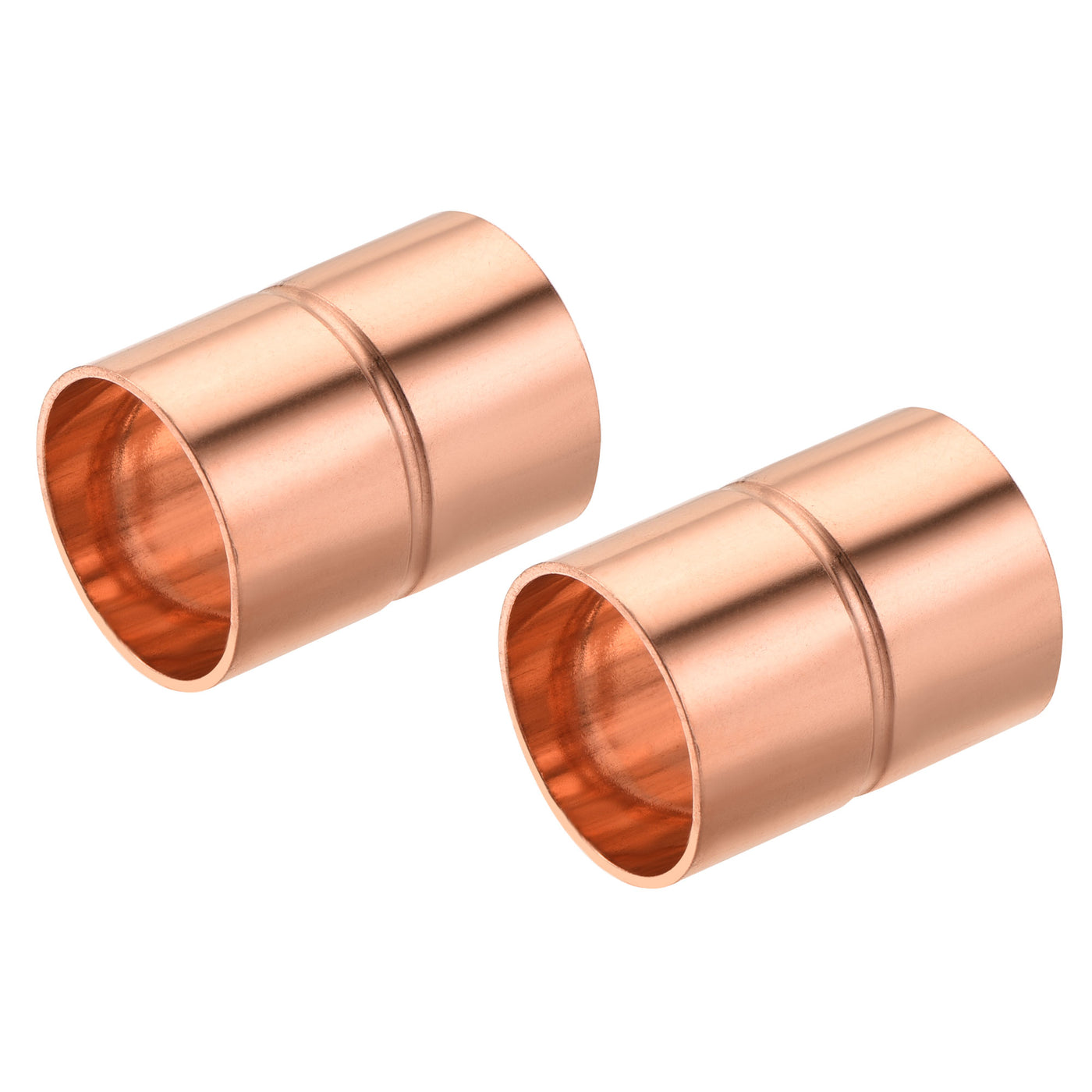 Harfington Straight Copper Coupling Fittings, 3/4 Inch ID Welding Joint for HVAC Air Conditioner, Pack of 2