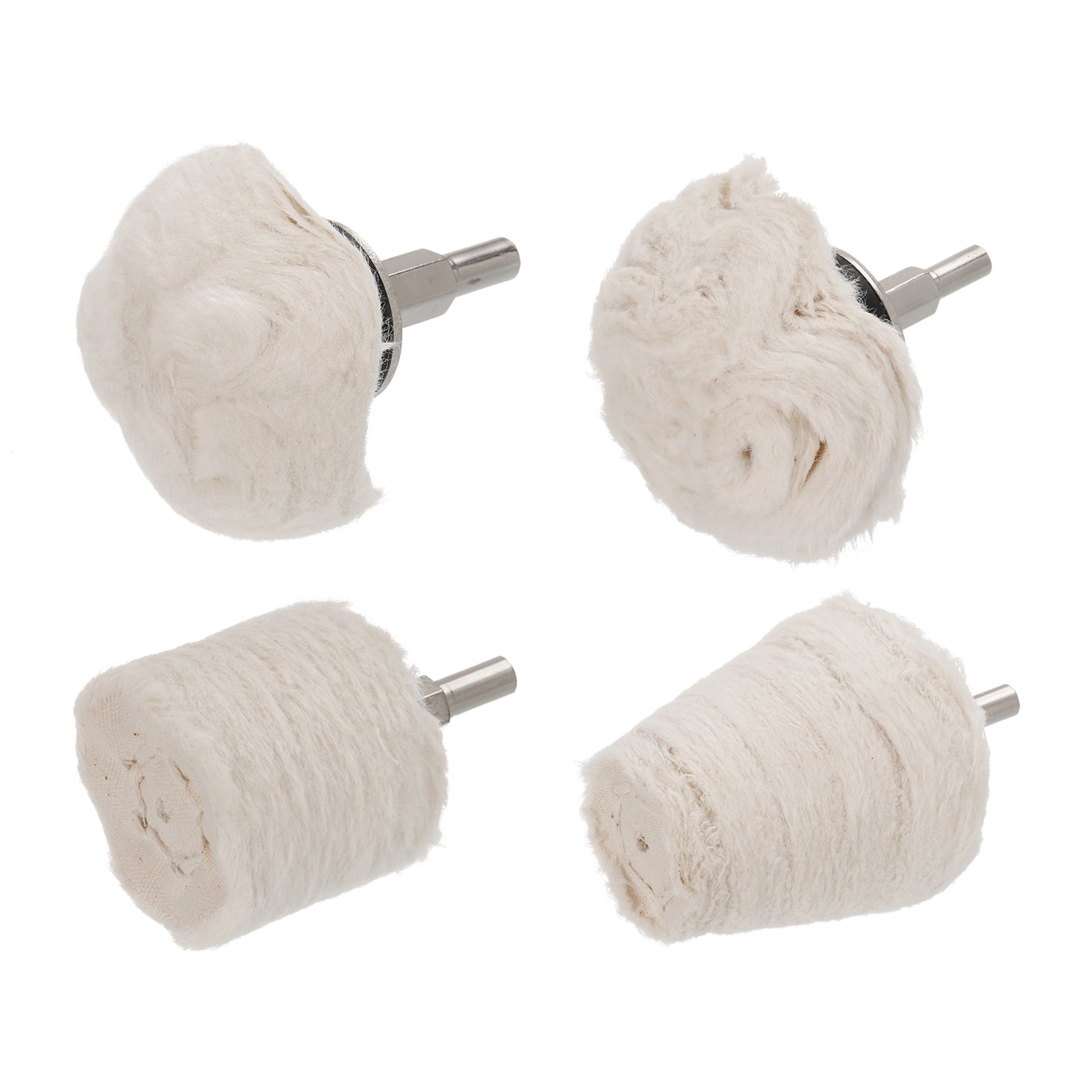 uxcell Uxcell Cotton Buffing Wheel Set 7in1 Cone/Cylindrical/Mushroom Shape with 1/4" Shank Polishing Wheel for Rotary Tool