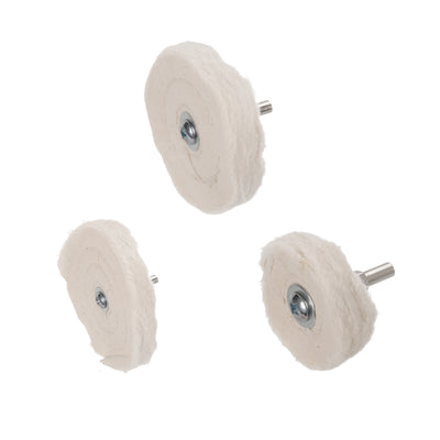 Harfington Uxcell Cotton Buffing Wheel Set 7in1 Cone/Cylindrical/Mushroom Shape with 1/4" Shank Polishing Wheel for Rotary Tool