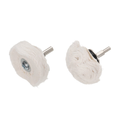 Harfington Uxcell Cotton Buffing Wheel Set 4in1 Cone/Cylindrical/Mushroom Shape with 1/4" Shank Polishing Wheel for Rotary Tool