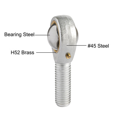 Harfington Uxcell POS14 Rod End Bearing 14mm Bore Self-lubricated M14x2.0 Right Hand Male Thread