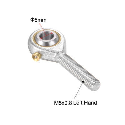 Harfington Uxcell POS5 Rod End Bearing 5mm Bore Self-lubricated M5x0.8 Left Hand Male Thread