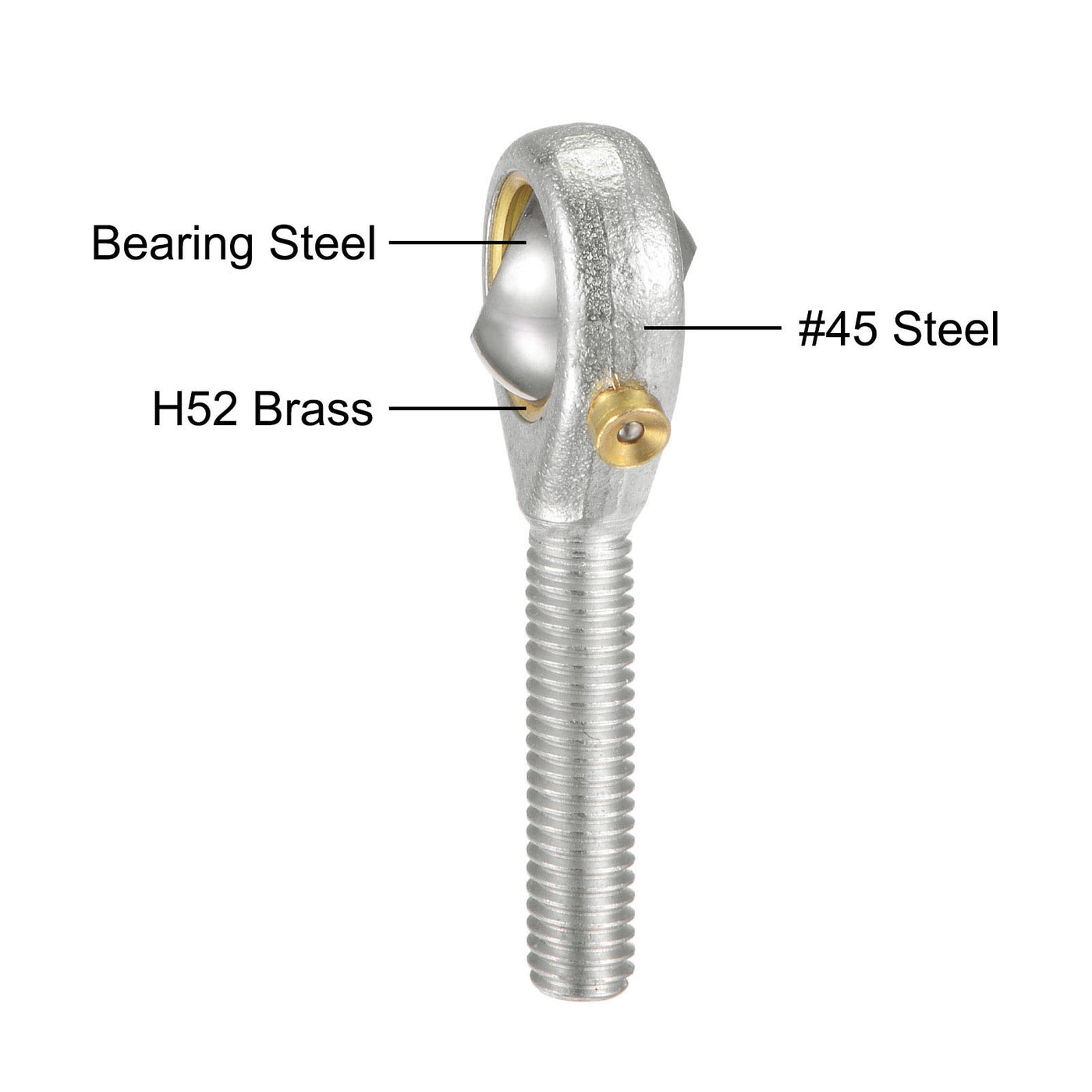 uxcell Uxcell POS5 Rod End Bearing 5mm Bore Self-lubricated M5x0.8 Left Hand Male Thread