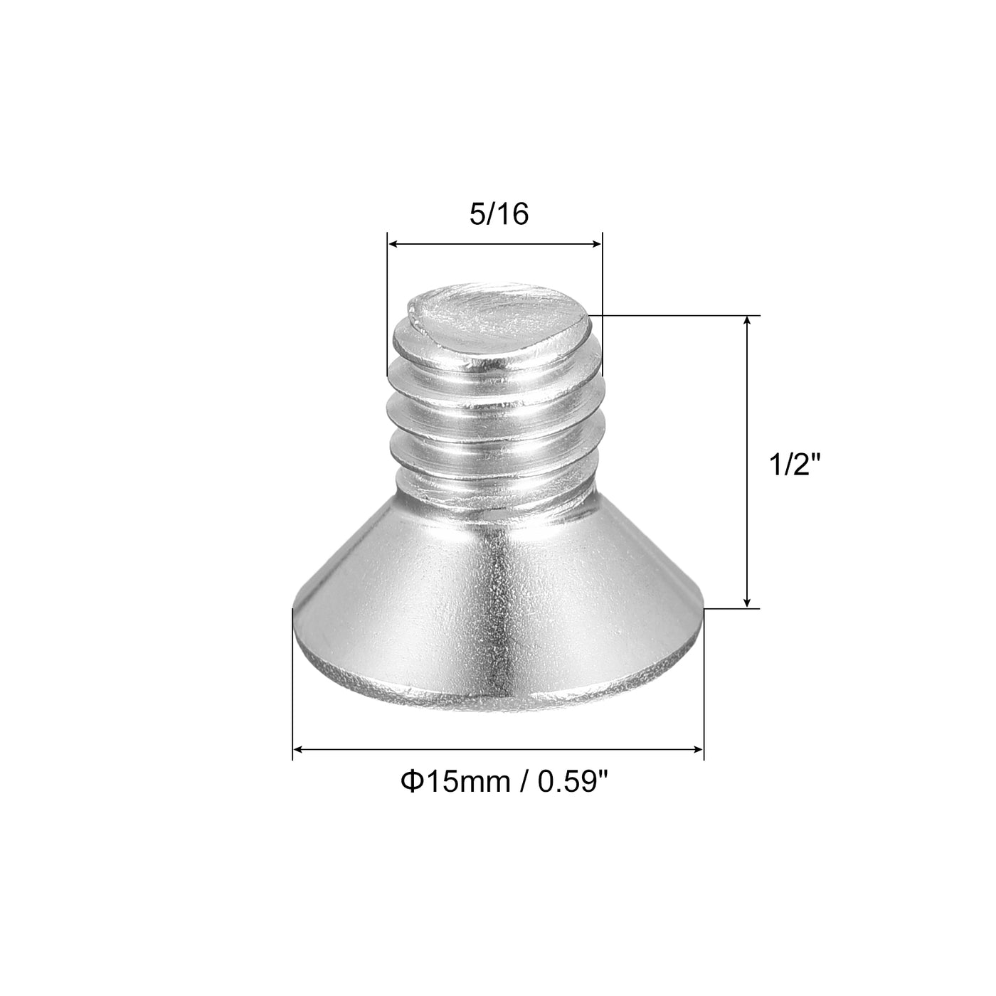 uxcell Uxcell 10Stk 5/16-18x1/2" Flach Maschinenschrauben Kreuzschlitz 304 Edelstahl Bolzen