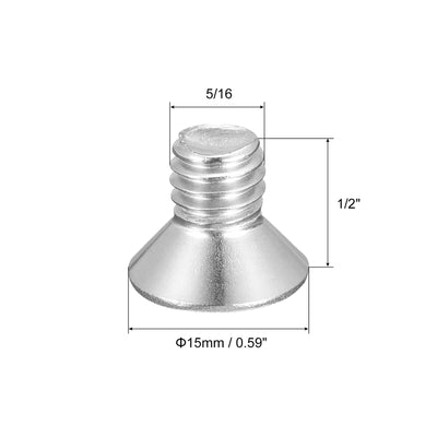 Harfington Uxcell 10Stk 5/16-18x1/2" Flach Maschinenschrauben Kreuzschlitz 304 Edelstahl Bolzen