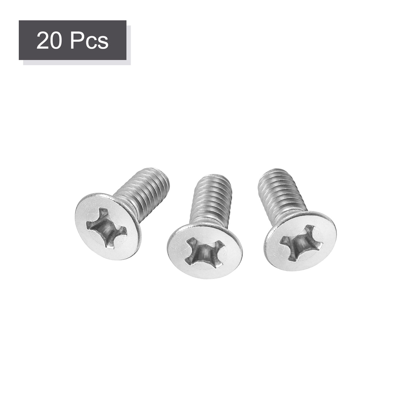 uxcell Uxcell 5/16-18x3/4" Flat Head Machine Screws Phillips 304 Stainless Steel Bolts 20pcs