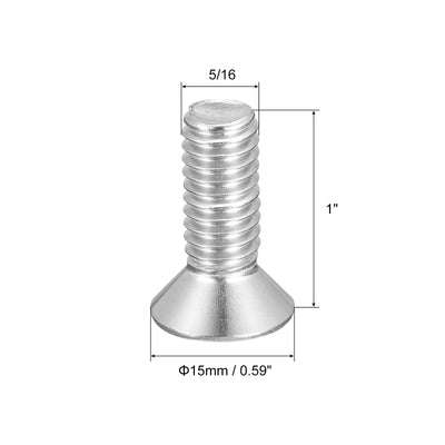 Harfington Uxcell 5/16-18x1" Flat Head Machine Screws Phillips 304 Stainless Steel Bolts 20pcs