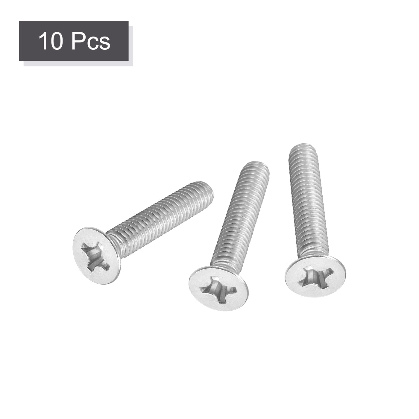 uxcell Uxcell 5/16-18x1-3/4" Flat Head Machine Screws Phillips 304 Stainless Steel Bolts 10pcs