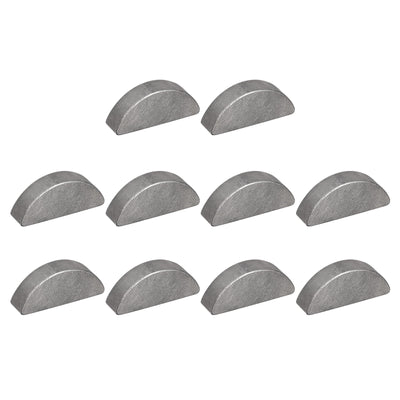 Harfington Uxcell Woodruff Keys, 10pcs Steel 6mm Width x 10mm Height x 25mm Diameter