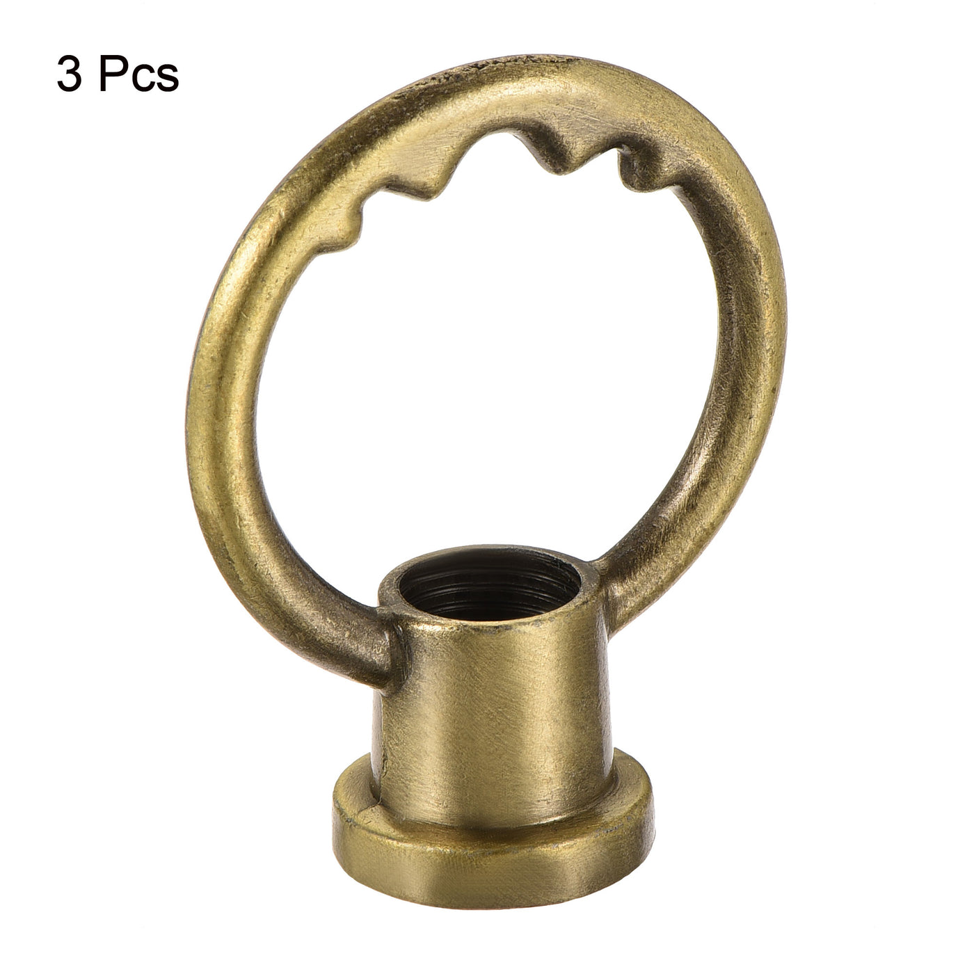 Harfington Eye Nut 5kg Max Load M10 Thread Ring Shape Female Loop for Hanging Lamp Chandelier, Bronze Pack of 3