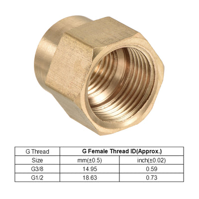 Harfington Brass Reducer Pipe Fitting G1/2 x G3/8 Female Thread Hex Coupling Connector Adapter