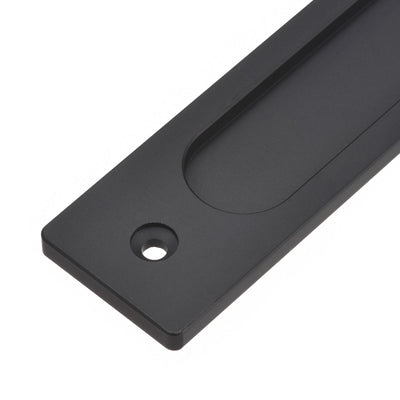 Harfington Uxcell Finger Flush Pull Handle 180x40x5.7mm Rectangle for Drawer Door Black