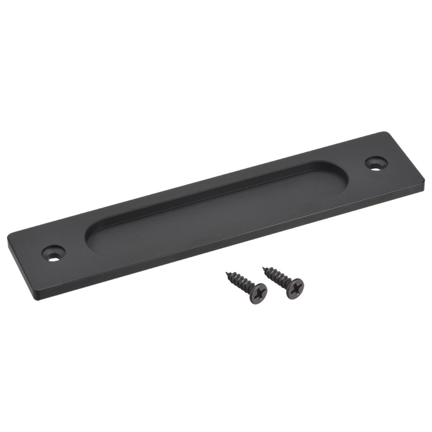 uxcell Uxcell Finger Flush Pull Handle 180x40x5.7mm Rectangle for Drawer Door Black