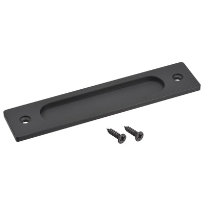 Harfington Uxcell Finger Flush Pull Handle 180x40x5.7mm Rectangle for Drawer Door Black